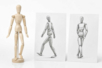 Mannequin articulé en bois, 30 cm - Accessoires de dessin Beaux-Arts – 10doigts.fr