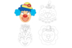 Masques cirque en carte forte à colorier - Masques de Carnaval – 10doigts.fr