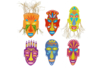 Masques décoratifs art premier - 6 pièces - Les nouveautés 2024 – 10doigts.fr