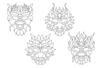 Masques dragons - 4 motifs assortis - Masques – 10doigts.fr
