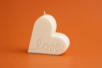 Moule pour bougie blanche - Cœur "LOVE"  - Moules pour bougies - Bougie – 10doigts.fr