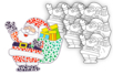 Pères-Noël géants en carte forte - 6 pièces - Supports de Noël en carton et papier – 10doigts.fr