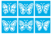 Pochoirs papillons - 6 pochoirs - Les nouveautés 2023 – 10doigts.fr