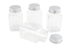 Pots en plastique avec couvercle, 4.5 x 8 cm - 4 pcs - Plastique Transparent – 10doigts.fr