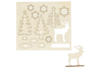 Scénette Noël en bois - Cerf et sapins à monter - Déco en bois brut – 10doigts.fr