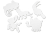 Silouhettes Animaux de la jungle - 16 formes - Supports blancs – 10doigts.fr
