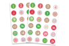 Stickers chiffres calendrier de l'Avent - 48 pcs - Gommettes Alphabet, messages – 10doigts.fr