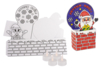 Set de 4 Pères Noel avec cheminée à colorier + 4 bougies LED - Photophores Noël – 10doigts.fr