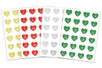 Stickers cœurs Calendrier de l'Avent - 96 gommettes - Gommettes Alphabet, messages – 10doigts.fr