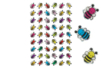 Stickers 3D brillants "abeilles" - 54 pcs - Gommettes en relief : des stickers 3D pour des dessins en volume – 10doigts.fr