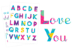 Stickers Alphabet coloré - 73 pcs - Gommettes Alphabet, messages – 10doigts.fr