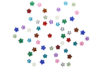 Mini strass fleurs colorés - 72 strass adhésifs - Strass autocollants – 10doigts.fr