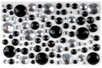 Strass adhésifs ronds noirs et transparents - 106 strass - Strass – 10doigts.fr