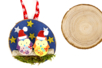 Chouettes en bois décoré - Set de 8 - Déco en bois peints – 10doigts.fr