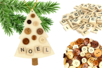 Suspensions sapins en bois noel - Suspensions décoratives en bois – 10doigts.fr