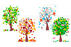 Kit gommettes arbres 4 saisons - 4 Cartes à décorer - Gommettes Pédagogiques – 10doigts.fr