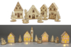 Village de Noël en bois + éclairage LED - 10 pcs - Crèches et villages de Noël – 10doigts.fr