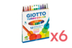 Feutres Giotto Turbo Color - 6 boites de 12 feutres (72 feutres)