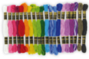 Echevettes de fils coton, couleurs vives - 20 bobines - Fils à  broder - 10doigts.fr