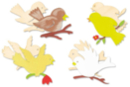 Oiseaux en bois naturel assortis - Set de 8 - Motifs bruts - 10doigts.fr