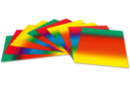 Cartes Arc-en-ciel en dégradé de couleur - Set de 10 - Papiers matières - 10doigts.fr