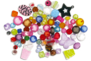 Set de perles fantaisie en plastique, couleurs et formes assorties  - Perles Plastique - 10doigts.fr