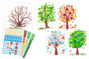 Kit gommettes arbres 4 saisons - 4 Cartes à décorer - Gommettes Pédagogiques - 10doigts.fr