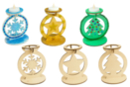 Bougeoirs en bois Noël - 3 pièces - Photophores Noël - 10doigts.fr