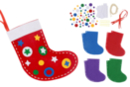 Chaussettes de Noël en feutrine à broder - 4 pièces - Kits bricolages créatifs de Noël - 10doigts.fr