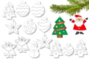 Suspensions de Noël à colorier - 13 formes - Suspensions et boules de Noël - 10doigts.fr