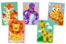 Tableaux gommettes "Animaux mignons" - 12 pièces - Kits créatifs avec gommettes : le plein d’idées pour les petits artistes - 10doigts.fr