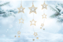 Suspension étoiles en bois ciselé - Objets en bois Noël - 10doigts.fr