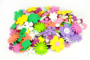 Stickers fleurs en caoutchouc mousse - 400 pièces - Fleurs et feuilles décoratives - 10doigts.fr