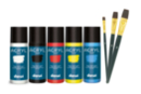 Peinture acrylique 80 ml - 5 couleurs + 3 pinceaux offerts - Peinture acrylique mate - 10doigts.fr
