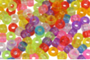 Perles translucides rondes à gros trou - 160 perles - Perles Plastique - 10doigts.fr