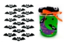 Stickers chauve-souris yeux mobiles - 15 pcs - Accessoires d'Halloween - 10doigts.fr