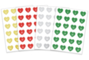 Stickers cœurs Calendrier de l'Avent - 96 gommettes - Gommettes Alphabet, messages - 10doigts.fr