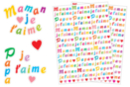 Stickers lettres "Maman, Papa"- 518 stickers - Gommettes Alphabet, messages - 10doigts.fr