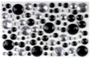 Strass adhésifs ronds noirs et transparents - 106 strass - Strass - 10doigts.fr