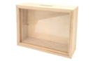 Tirelire en bois et plexiglas - Objets bois pour le bureau - 10doigts.fr
