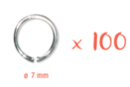Anneaux ronds argentés Ø 7 mm - Lot de 100 - Anneaux, clous 11810 - 10doigts.fr
