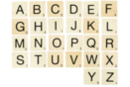 26 lettres de Scrabble - Alphabet complet - Plaques en bois 41126 - 10doigts.fr