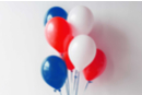 Ballons bleu blanc rouge - 25 pièces - Ballons, guirlandes, serpentins 57291 - 10doigts.fr