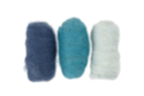 3 Pelotes de Laine Cardé e-  bleus - Feutrage - Arts plastiques 59048 - 10doigts.fr