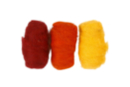 3 Pelotes de Laine Cardée- jaune & rouge - Feutrage - Arts plastiques 59046 - 10doigts.fr
