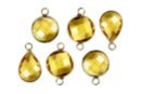 6 Pendentifs breloque crystal- Jaune - Breloques, pampilles 55101 - 10doigts.fr