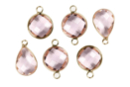 6 Pendentifs breloque crystal- Rose - Breloques, pampilles 55102 - 10doigts.fr