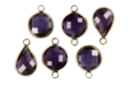 6 Pendentifs breloque crystal- Violet - Breloques, pampilles 55103 - 10doigts.fr