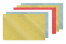  Caoutchouc souple pailleté adhésif  - Set de 6 plaques (2 or + 2 argent + 1 rouge + 1 blanc) - Tous les papiers adhésifs 13114 - 10doigts.fr