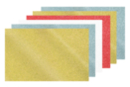 Caoutchouc souple pailleté adhésif  - 6 couleurs (2 or + 2 argent + 1 rouge + 1 blanc) - Caoutchouc Mousse 13114 - 10doigts.fr